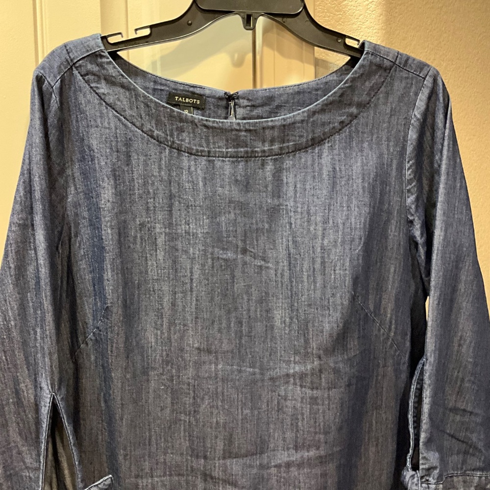 Chambray Talbots Shift Dress - Picture 2 of 7